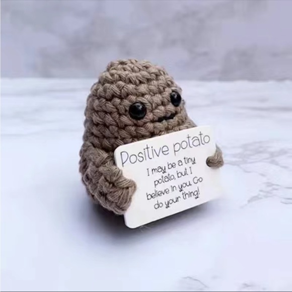 Potato crochet toy cute mini figure inspirational life quote positivity décor - Picture 6 of 10
